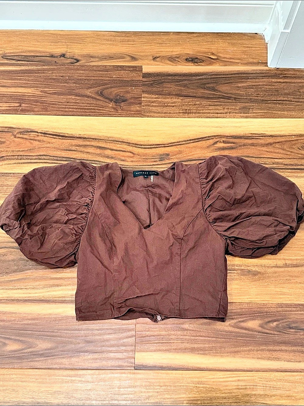 Endless Rose Brown Puff Sleeve Top